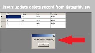 insert update delete data in database from datagridview