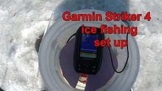 Garmin Striker 4 ice fishing set up