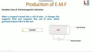 production of E.M.F || Faraday's law of electromagnetic induction || Diploma students|| BEEE||