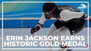 American speed skater Erin Jackson wins historic gold at Winter Olympics