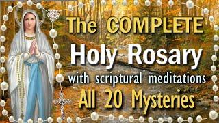 20 Mysteries of the Holy Rosary COMPLETE with Scriptural Meditations &  FALL Country River Scenery