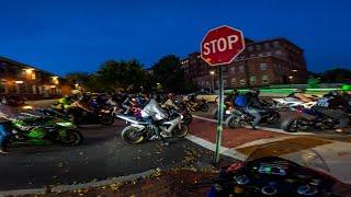 STATE TROOPER TACKLES RIDER IN A MASSIVE GROUP RIDE