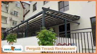 Pergola Terasa Restaurant Iasi | Umbrela retractabila Denka Pro