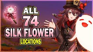 All 74 Silk Flower Locations - Efficient Farming Route - Hu Tao & Xingqiu Ascension | Genshin Impact