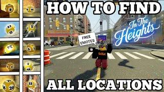 FREE EMOTES in The Heights *EVENT* HOW TO FIND ALL NUMBER BALLS & SECRETS (ROBLOX)