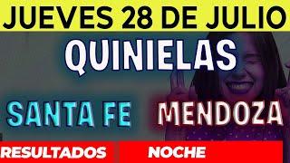 Resultados Quinielas Nocturna de Santa Fe y Mendoza, Jueves 28 de Julio