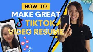 How To Record And Edit Your TikTok Video Resume | Job Majestic