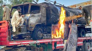 Hino Truck Full of Petrol Caught Fire // Let’s See How This Burnt Truck Cabin Chassis Repaired