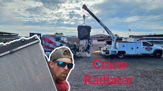 Day in the life diesel mechanic!! Peterbilt Radiator replacement! How to use the crane.Tips & Tricks