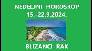 Jasminka Holclajtner-Royal Astro Studio-BLIZANCI, RAK-Nedeljni horoskop 16.-22.9.2024,