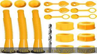 Gas Can Spout Replacement, Gas Can Nozzle,(3Kit-Yellow) with 6 Screw Collar Caps(3 Coarse Thread &3