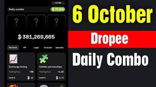 6 - 7 October dropee daily combo today | new dropee Combo Card | dropee airdrop | daily combo dropee