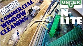 Commercial Window Clean Using Water Fed Pole Van System