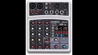 Review BOMGE Professional 4 Channel DJ Audio Sound Mixer Interface Mixing