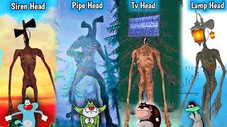  Siren Head vs Pipe Head vs Tv Head vs Lamp Head Gameplay With Oggy and Jack Voice