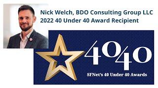 Nick Welch - a 40 Under 40 Award enhances professional credibility