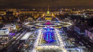 Beautiful vieuw of vdnkh in moscow in winter