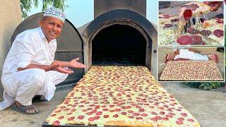 Biggest Pepperoni Pizza in A Huge Mud Oven | Mubashir Saddique | Village Food Secrets