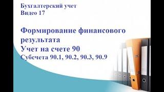 Бухгалтерский учет. Видео 17. Формирование финансового результата. Учет на счете 90. Субсчета.