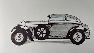 Bentley "blue train"1930 Как нарисовать машину Бентли 1930 /How to draw a car