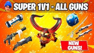 SUPER 1V1 ALL GUNS MAP FORTNITE CREATIVE - FIND VAULT CODE LOCATIONS