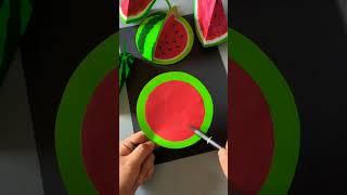 paper craft of water melon, #shorts #papercraft  #art #origami   #origamicraft #watermelon