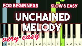 LIONEL RICHIE - UNCHAINED MELODY | SLOW & EASY PIANO TUTORIAL