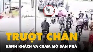 Camera ghi cảnh nữ hành khách trượt chân, va chạm mỏ bàn phà