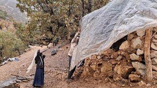 Nomadic life Iran: trying to survive the storm and heavy rain in the mountains ️️