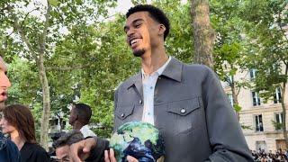 VICTOR WEMBANYAMA WEMBY AT LOUIS VUITTON MEN'S SPRING SUMMER 2025 SHOW IN PARIS