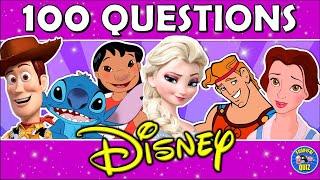 DISNEY TRIVIA QUIZ!| 100 DISNEY QUESTIONS! | MOVIE QUIZ/CHALLENGE/TRIVIA