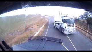 Kenworth vs. Scania head-on - Bass Highway, Tasmania 26/03/2024