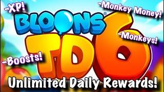 Unlimited Daily Rewards Glitch/Hack! (IOS/ANDROID) (UNLIMITED MONEY, TOWERS, MONKEYS!) | BTD 6