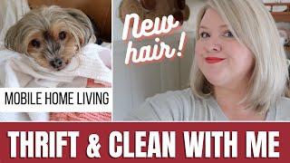 Let's Go Thrifting | Mobile Home Clean With Me | New Hair Color | Thrift With Me