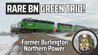 Epic and Rare Burlington Northern Trio in 2024 + Bonus Train with a Prime 920 Horn! -BN Green-