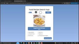 Food Recipe Search App Using HTML, CSS and JavaScript with Source Code