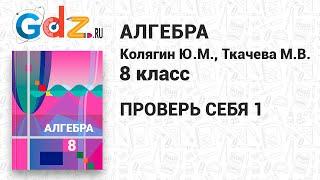 Проверь себя 1 - Алгебра 8 класс Колягин