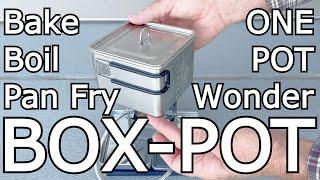 Now in Stock! BOX-POT! "One Pot Wonder" Bake Boil Fry! Stainless Steel Minimalist Cook Kit!