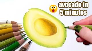 AVOCADO Art in 5 MINUTES with COLORED PENCILS