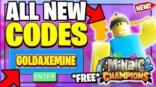 ALL NEW *SECRET RELEASE* MINING CHAMPIONS CODES! Roblox Codes