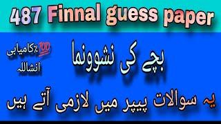 487 Finnal guess paper! aiou course code 487 Finnal guess paper #487