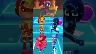 PJ Masks - Dragon Girl  Night Ninja  Owlette  CatBoy X Dance Song Tiles Hop EDM Rush #shorts