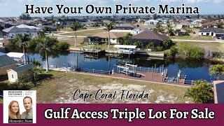 Triple Gulf Access Lot with Seawall, Dock & Boat Lift in NW Cape Coral