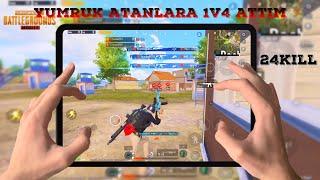 UÇAKTA SÖVÜP AŞAĞIDA YUMRUK ATTILAR 1V4 ATTIM  24KILL HANDCAM GAMEPLAY PUBG MOBİLE