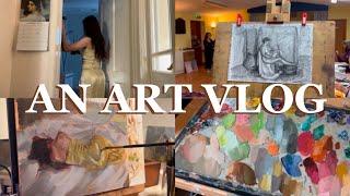 My painting process, life drawing class, art studio things and time off! A week in my life