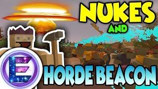 Unturned - ADMIN WEAPONS | 20 Nukes MASS LAG + Horde Beacon just for fun ( Horde beacon survival )