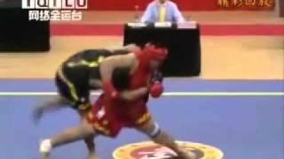 wushu SANDA sanshou - TAKEDOWNS (chinese kickboxing)