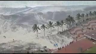 Durban beach closed due to high waves DRAMATIC AERIAL VIDEO