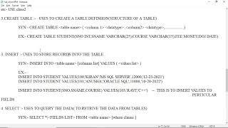 SQL statements in SQL server