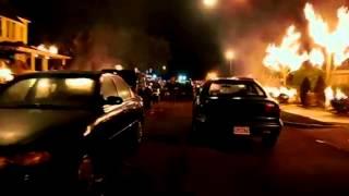 Project X flamethrower and riot scene